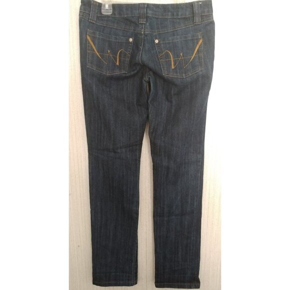 Wet Seal Dark Blue Jeans Women's Size 5 Regular (reg) Straight Leg - Picture 3 of 5